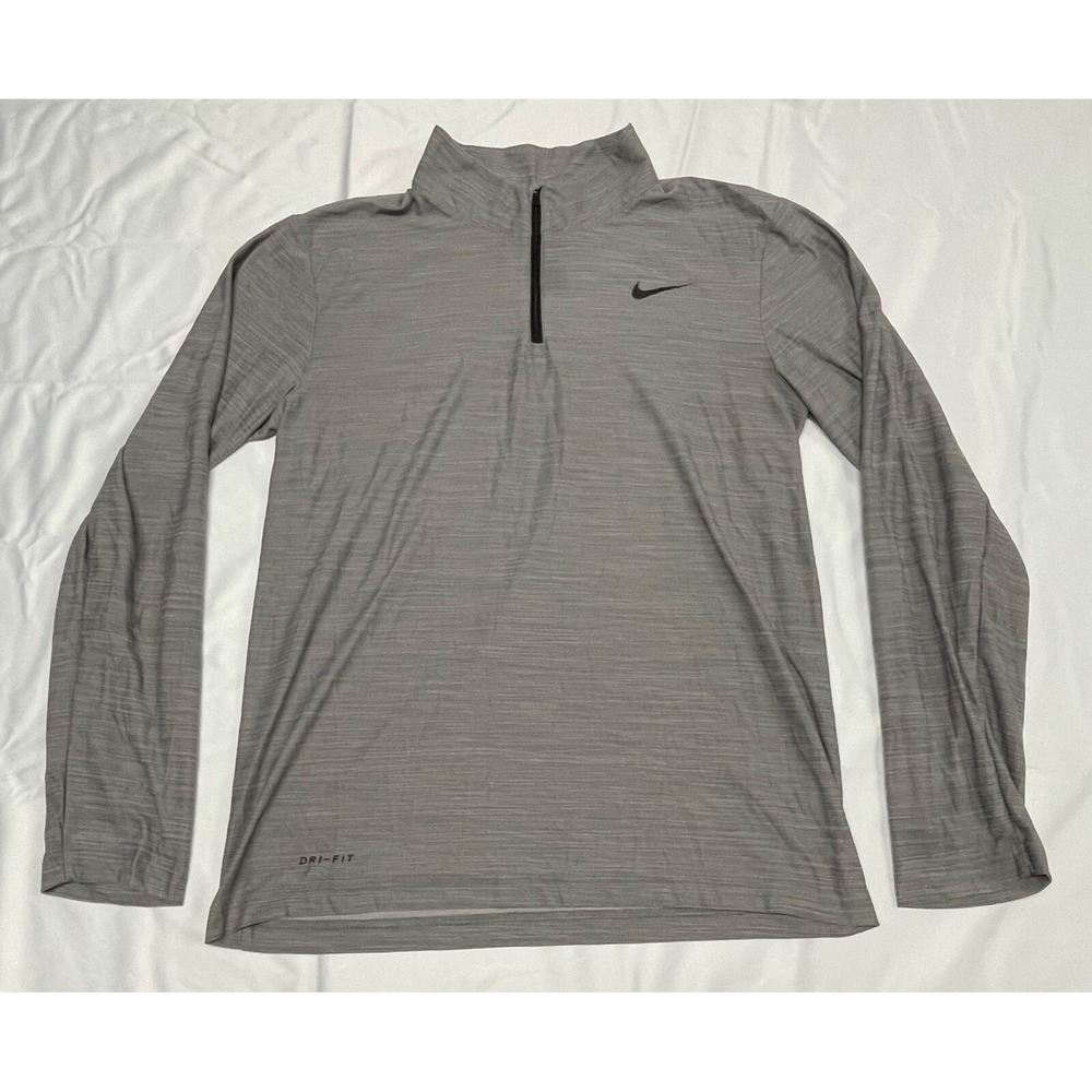 Nike Dri-Fit‎ Breathe Light Heather Grey 1/4 Zip Pullover 940177-027 Men's SMALL